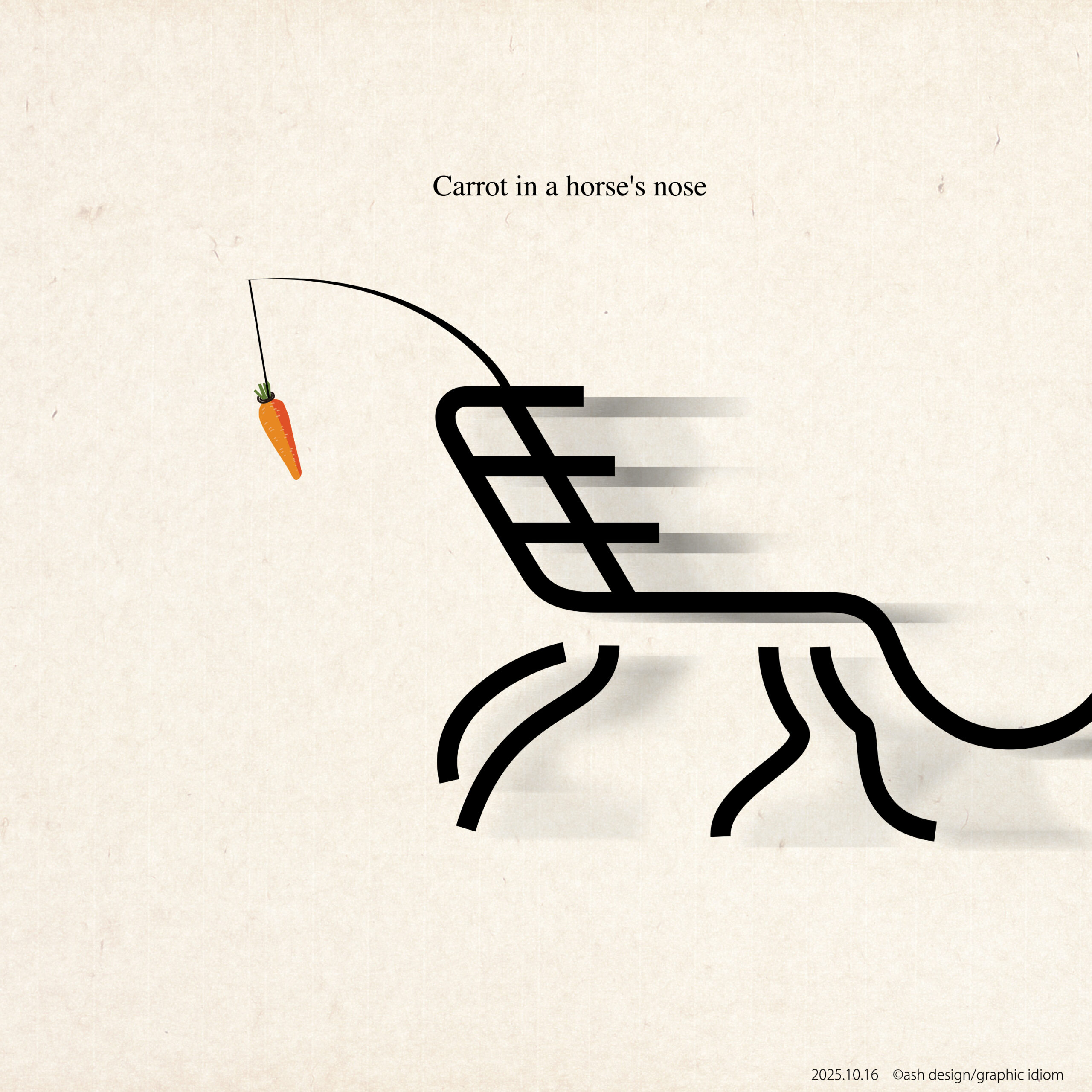 馬の鼻先に人参